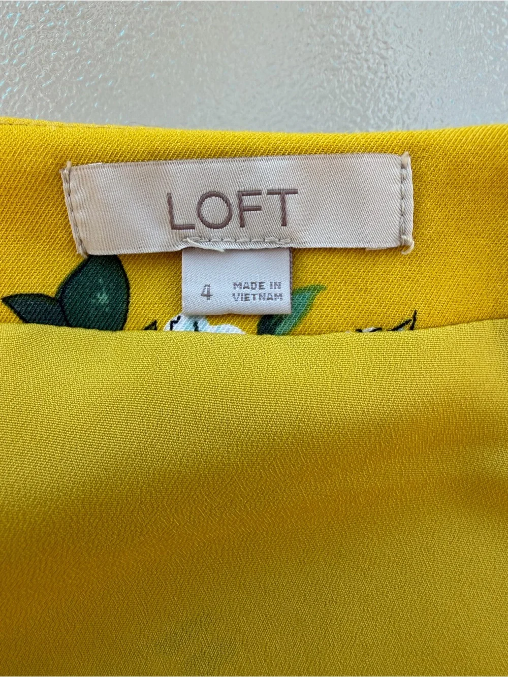 Ann Taylor LOFT Yellow Bouquet Floral Flounce Ruffle Hem Mini Skirt ~ Women’s 4